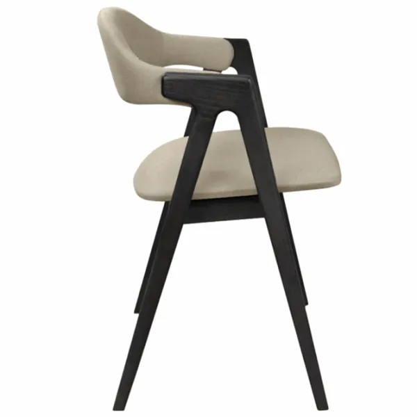 Кухонный стул DecoPrim Logan Ambrella 09  Бархат/ Бежевый Черный photo 2