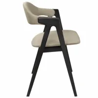 Scaun de bucătărie DecoPrim Logan Ambrella 09 Catifea/ Beige Black photo 2