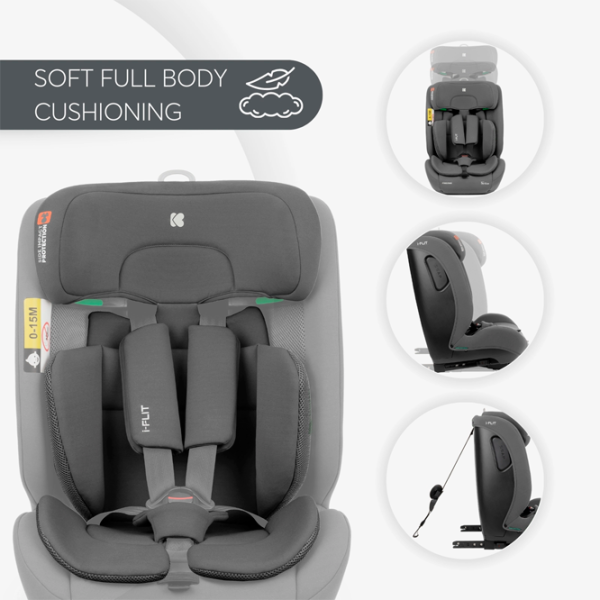 Детское автокресло Kikka Boo i-Flit  15 месяцев - 12 лет / 36 кг / Светло Серый photo 2