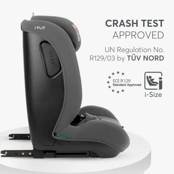 Детское автокресло Kikka Boo i-Flit  15 месяцев - 12 лет / 36 кг / Светло Серый photo 3