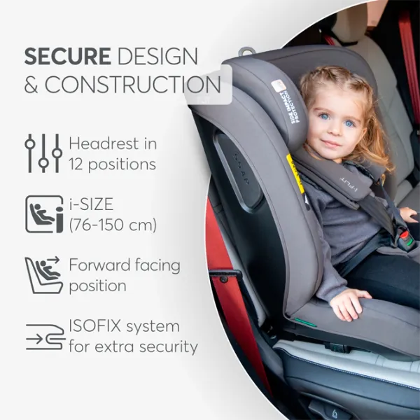 Детское автокресло Kikka Boo i-Flit  15 месяцев - 12 лет / 36 кг / Светло Серый photo 4