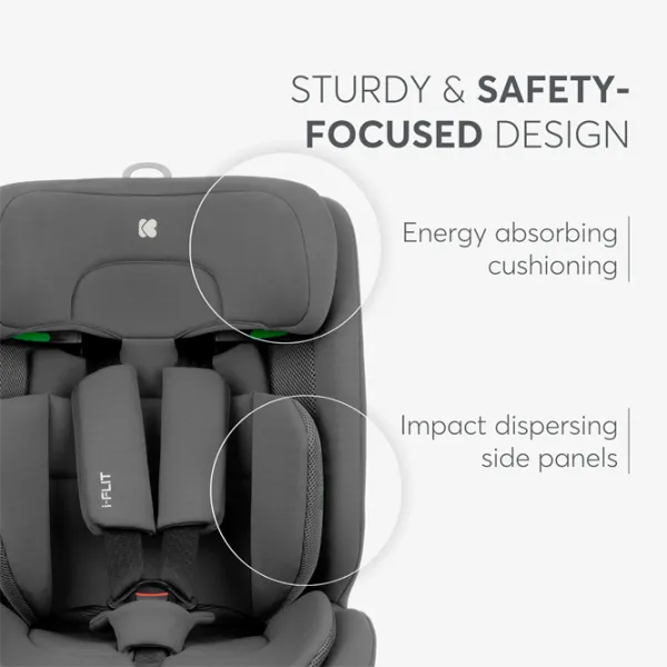Детское автокресло Kikka Boo i-Flit  15 месяцев - 12 лет / 36 кг / Светло Серый photo 7