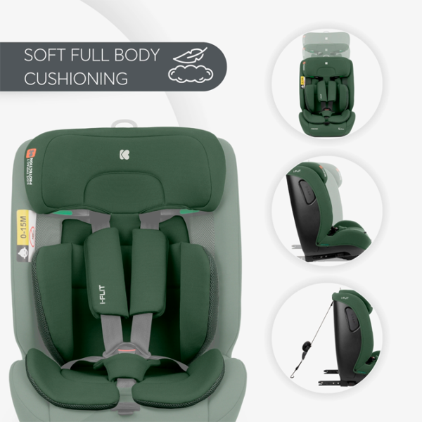 Детское автокресло Kikka Boo i-Flit  15 месяцев - 12 лет / 36 кг / Зеленый photo 3