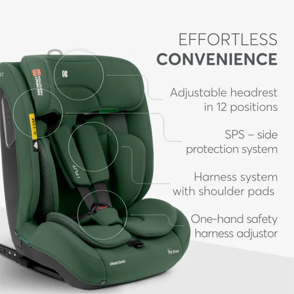 Детское автокресло Kikka Boo i-Flit  15 месяцев - 12 лет / 36 кг / Зеленый photo 7