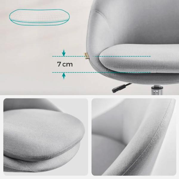 Fotoliu de birou Songmics OBG020G01V1 Pânză/ Gray Silver photo 3