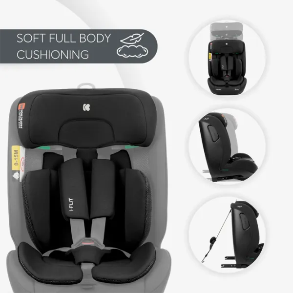Детское автокресло Kikka Boo i-Flit  15 месяцев - 12 лет / 36 кг / Черный photo 3