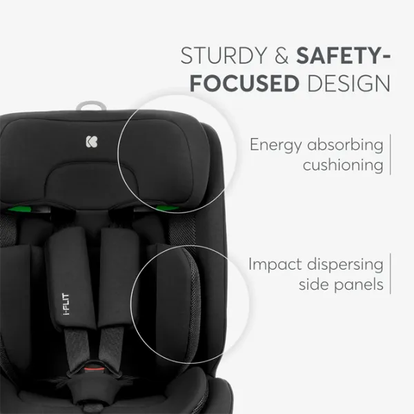 Детское автокресло Kikka Boo i-Flit  15 месяцев - 12 лет / 36 кг / Черный photo 8