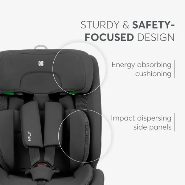 Детское автокресло Kikka Boo i-Flit  15 месяцев - 12 лет / 36 кг / Тёмно-серый photo 8