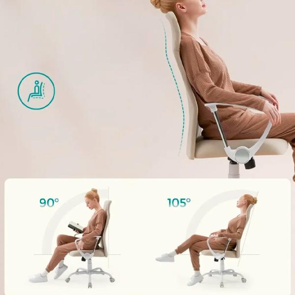 Fotoliu de birou Songmics OBN034K01 Poliester/ Beige White photo 3