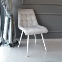 Scaun de bucătărie DecoPrim Capella Stofă/ Gray White photo 5
