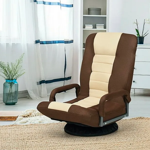 Fotoliu de birou Costway HW65937BN Pânză/ Brown Beige photo 4