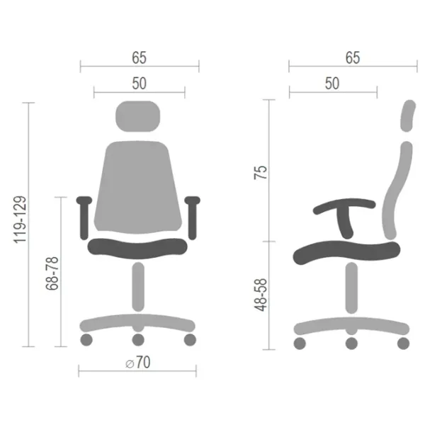 Fotoliu de birou Moderna Stil XY-6125 Plasă/ Black Silver photo 4