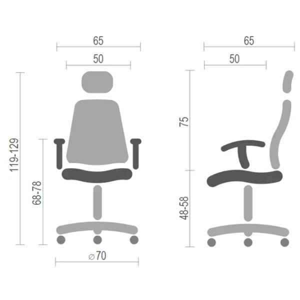 Fotoliu de birou Moderna Stil XY-6125 Plasă/ Black Silver photo 4