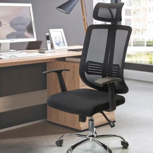 Fotoliu de birou Moderna Stil XY-6125 Plasă/ Black Silver photo 5