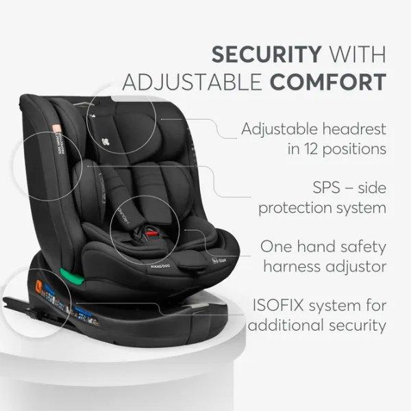 Детское автокресло Kikka Boo i-Round  0 месяцев - 12 лет / 36 кг / Черный photo 7