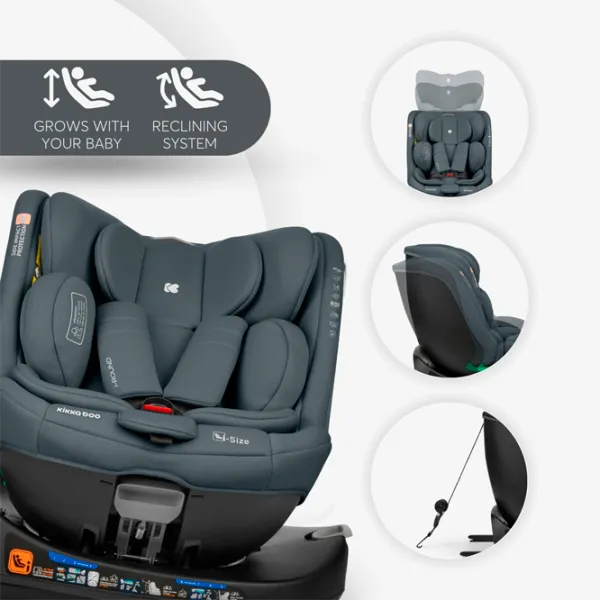 Детское автокресло Kikka Boo i-Round  0 месяцев - 12 лет / 36 кг / Тёмно-серый photo 6