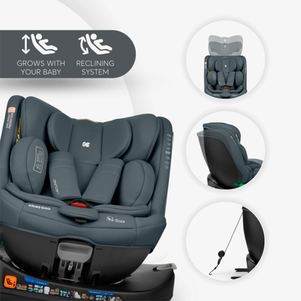 Детское автокресло Kikka Boo i-Round  0 месяцев - 12 лет / 36 кг / Тёмно-серый photo 6