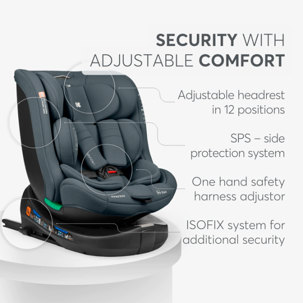 Детское автокресло Kikka Boo i-Round  0 месяцев - 12 лет / 36 кг / Тёмно-серый photo 7