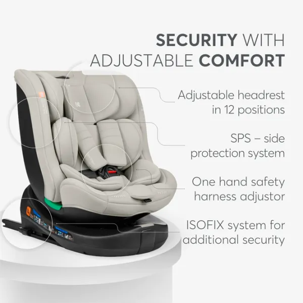 Детское автокресло Kikka Boo i-Round  0 месяцев - 12 лет / 36 кг / Светло Серый photo 7
