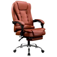 Fotoliu de birou Techno MS SL 11 ECO Piele/ Brown Silver photo 3
