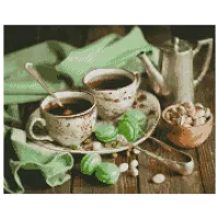 Картина по номерам Strateg Завтрак с макарунами FA12225 50 x 40 см / Горизонтальная