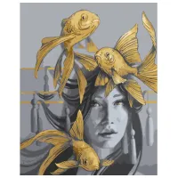 Картина по номерам Strateg Золотая рыбка SY6027 50 x 40 см / Вертикальная