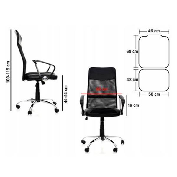 Fotoliu de birou Techno MS C16 Plasă/ Black Silver photo 4