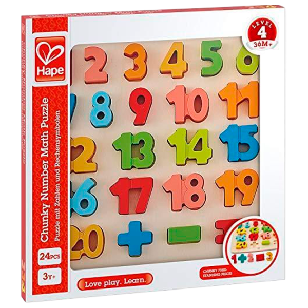 Развивающий набор Hape Цифры E1550 3+ / Разноцветный Бежевый photo 1