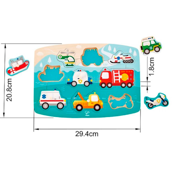 Развивающий набор Hape Автомобили скорой помощи E1406 1+ / Разноцветный Зеленый photo 3