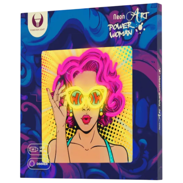 Lampă LED Forever Light Neon Power Woman Yellow photo 2