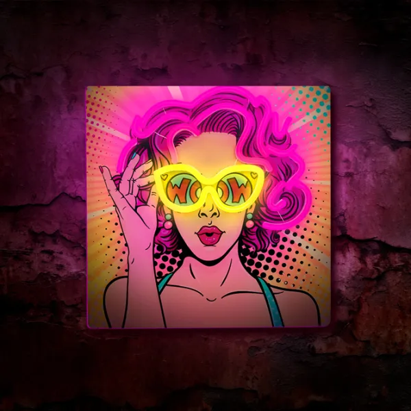 Lampă LED Forever Light Neon Power Woman Yellow photo 4