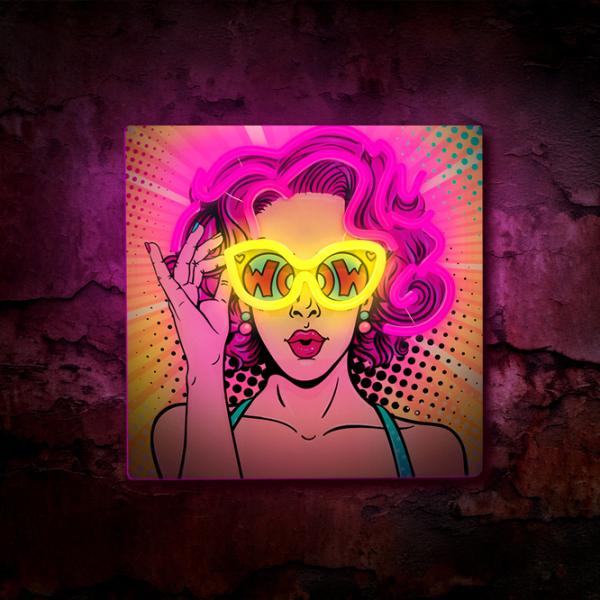 Lampă LED Forever Light Neon Power Woman Yellow photo 4