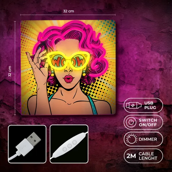 Lampă LED Forever Light Neon Power Woman Yellow photo 5