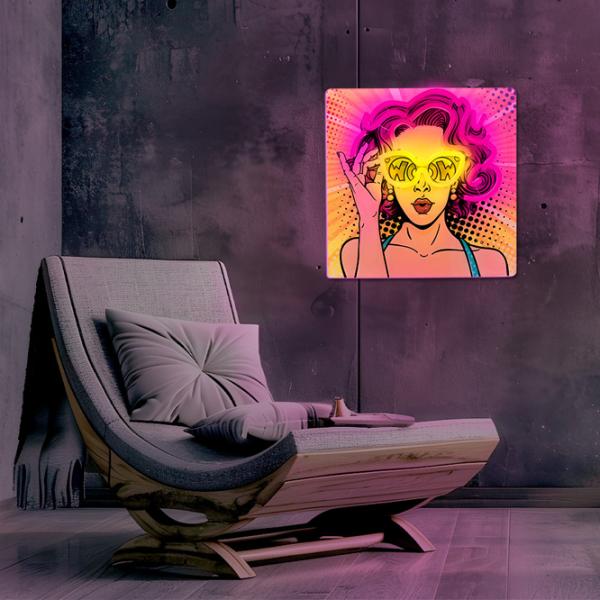 Lampă LED Forever Light Neon Power Woman Yellow photo 7