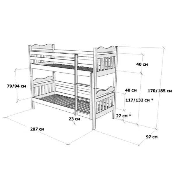 Pat Mobicasa Luna 90 x 200 cm / Lemn / Gray photo 5
