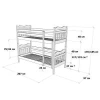 Кровать Mobicasa Luna 90 x 200 см / Дерево / Серый photo 5