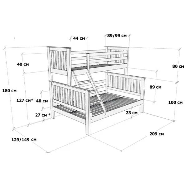 Кровать Mobicasa Spider Man 80 x 200 cm / Дерево / Белый photo 14