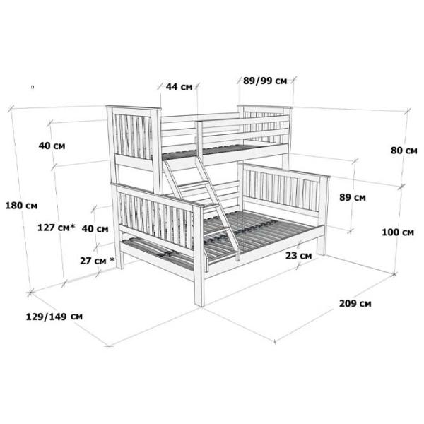 Кровать Mobicasa Spider Man 80 x 200 cm / Дерево / Белый photo 14