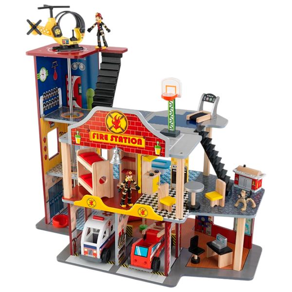 Set jucării KidKraft Station Deluxe Fire Station 63214-MSN 3+ / Multicolor Red photo 1