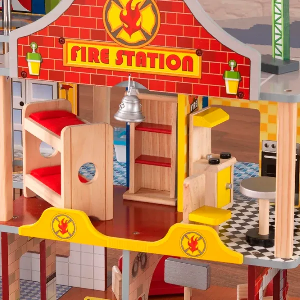 Set jucării KidKraft Station Deluxe Fire Station 63214-MSN 3+ / Multicolor Red photo 5