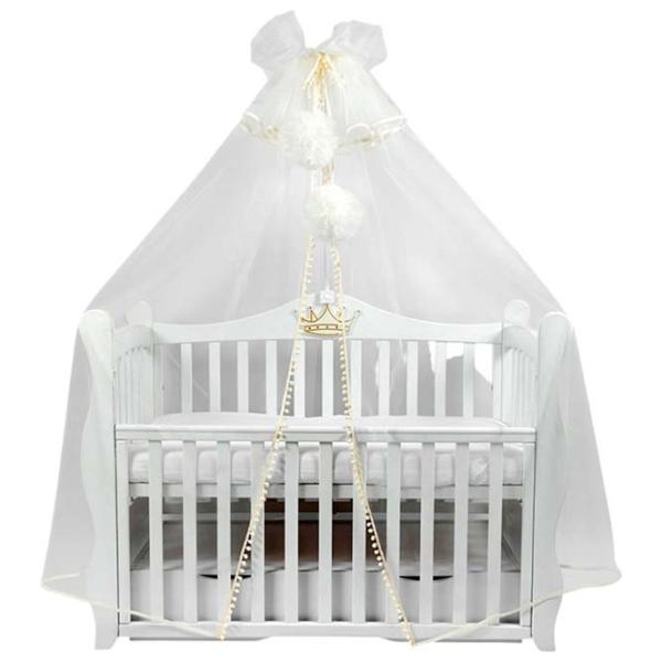 Baldachin pentru pătuț PernaMea Premium Pompom Ivory / Poliester photo 1