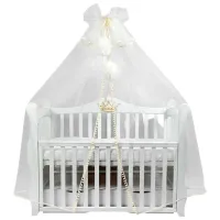 Балдахин для кроватки PernaMea Premium Pompom Слоновая кость / Полиэстер