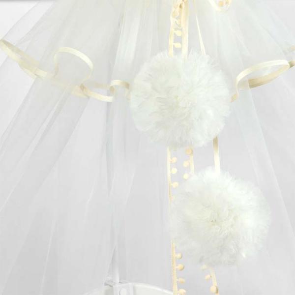 Baldachin pentru pătuț PernaMea Premium Pompom Ivory / Poliester photo 5