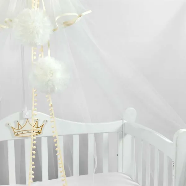 Baldachin pentru pătuț PernaMea Premium Pompom Ivory / Poliester photo 6