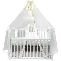 Балдахин для кроватки PernaMea Premium Pompom Слоновая кость / Полиэстер