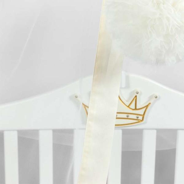 Baldachin pentru pătuț PernaMea Premium Pompom Ivory / Poliester photo 4