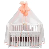 Балдахин для кроватки PernaMea Premium Pompom Powder pink / Полиэстер