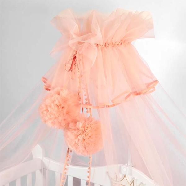 Балдахин для кроватки PernaMea Premium Pompom Powder pink / Полиэстер photo 2