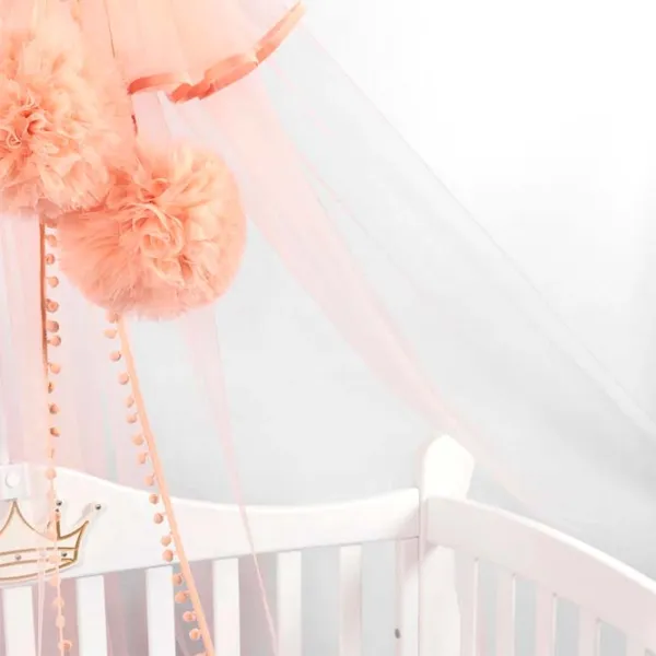 Балдахин для кроватки PernaMea Premium Pompom Powder pink / Полиэстер photo 4