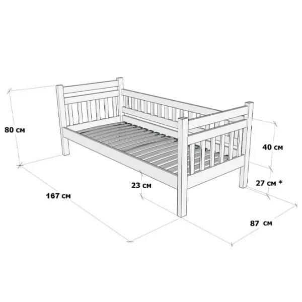 Кровать Mobicasa Grizzly 80 x 160 см / Дерево / Серый photo 5 Кровать Mobicasa Grizzly 80 x 160 см / Дерево / Серый photo 5